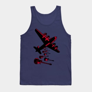 Guitar Bomber Dropping Rock Bombs Tank Top